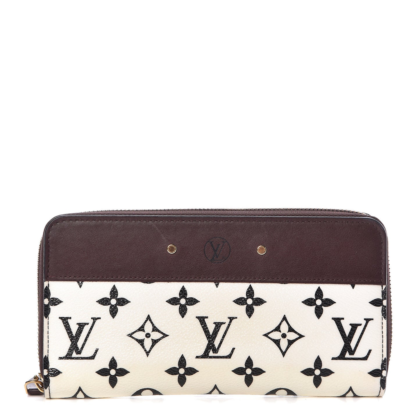 Calfskin Monogram Gamma Zippy Wallet White Chocolate