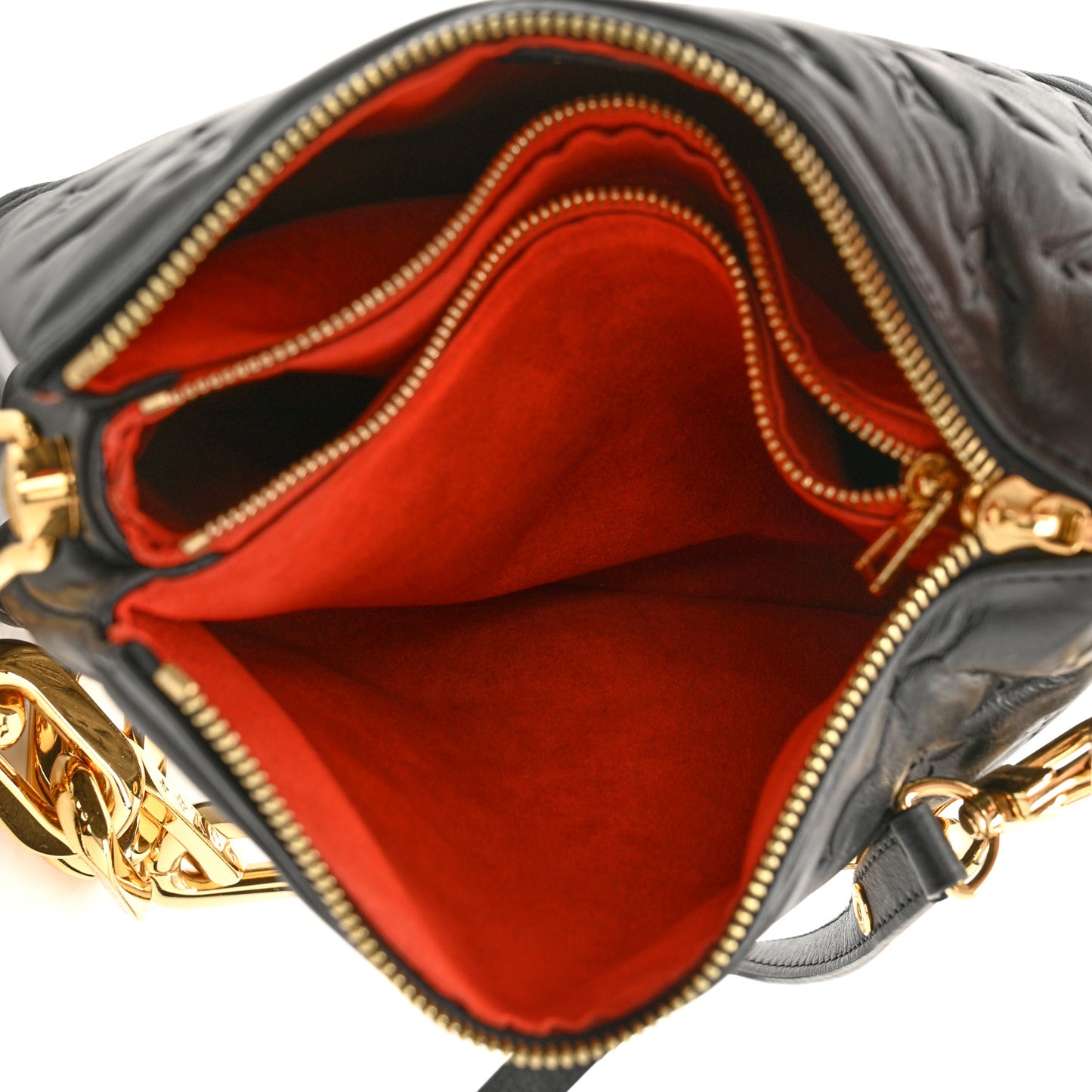 Lambskin Embossed Monogram Coussin BB Black