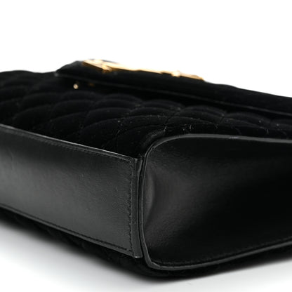 Saint Laurent Velvet Tri-Quilt Monogram Medium College Bag Black 9 of 12