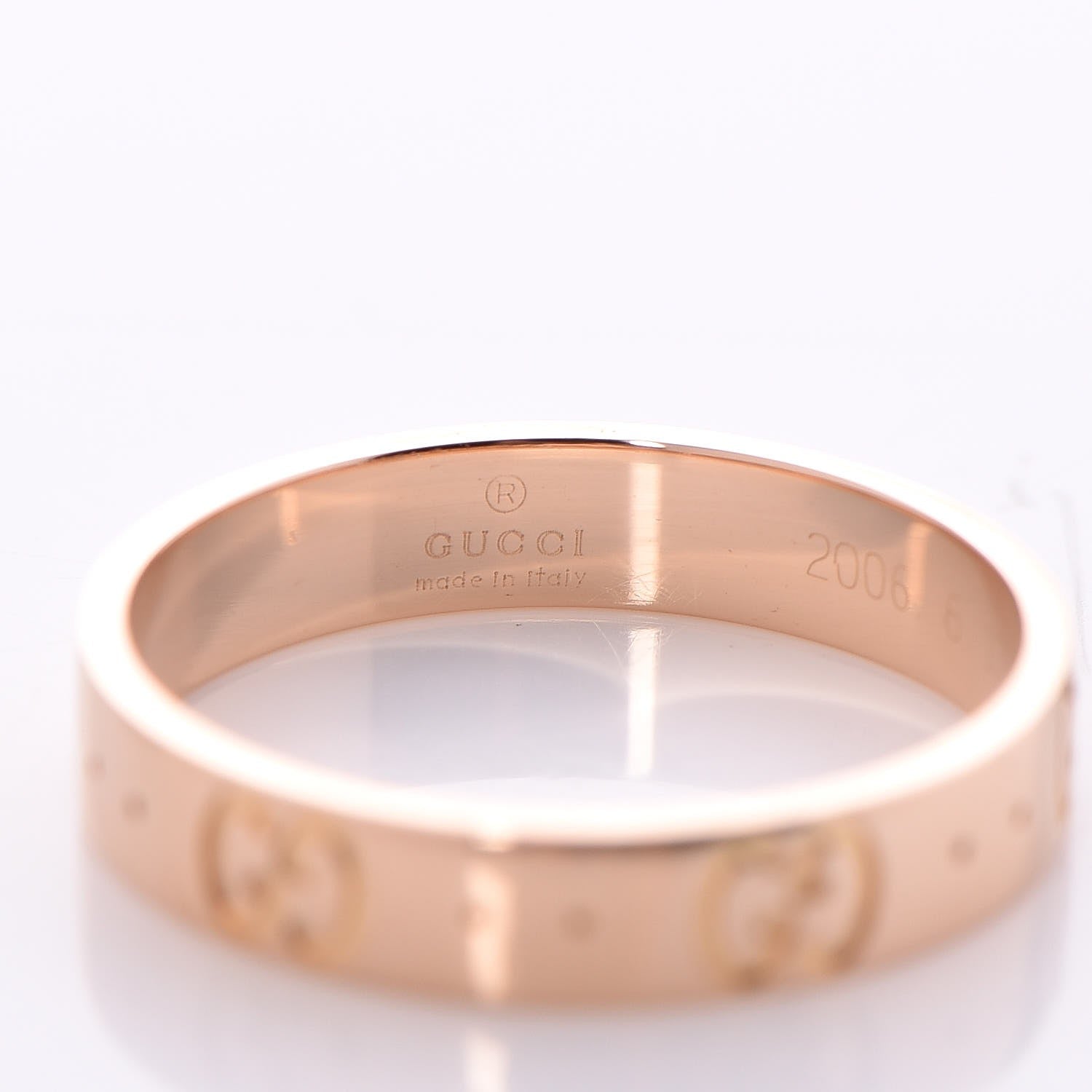 Gucci 18K Rose Gold 4mm Icon Band Ring 59.5 9 4 of 8