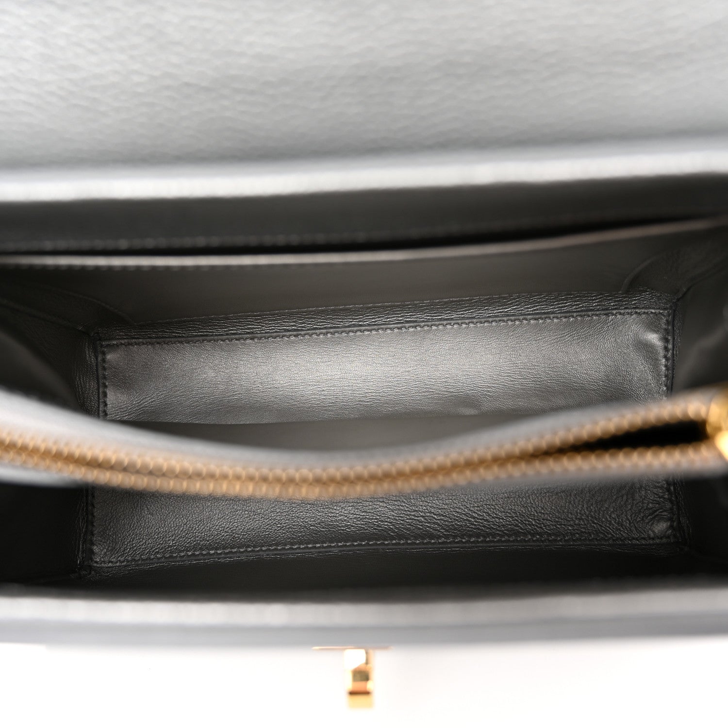 Celine Laminated Grained Calfskin 16 Top Handle Bag Silver 5 of 10