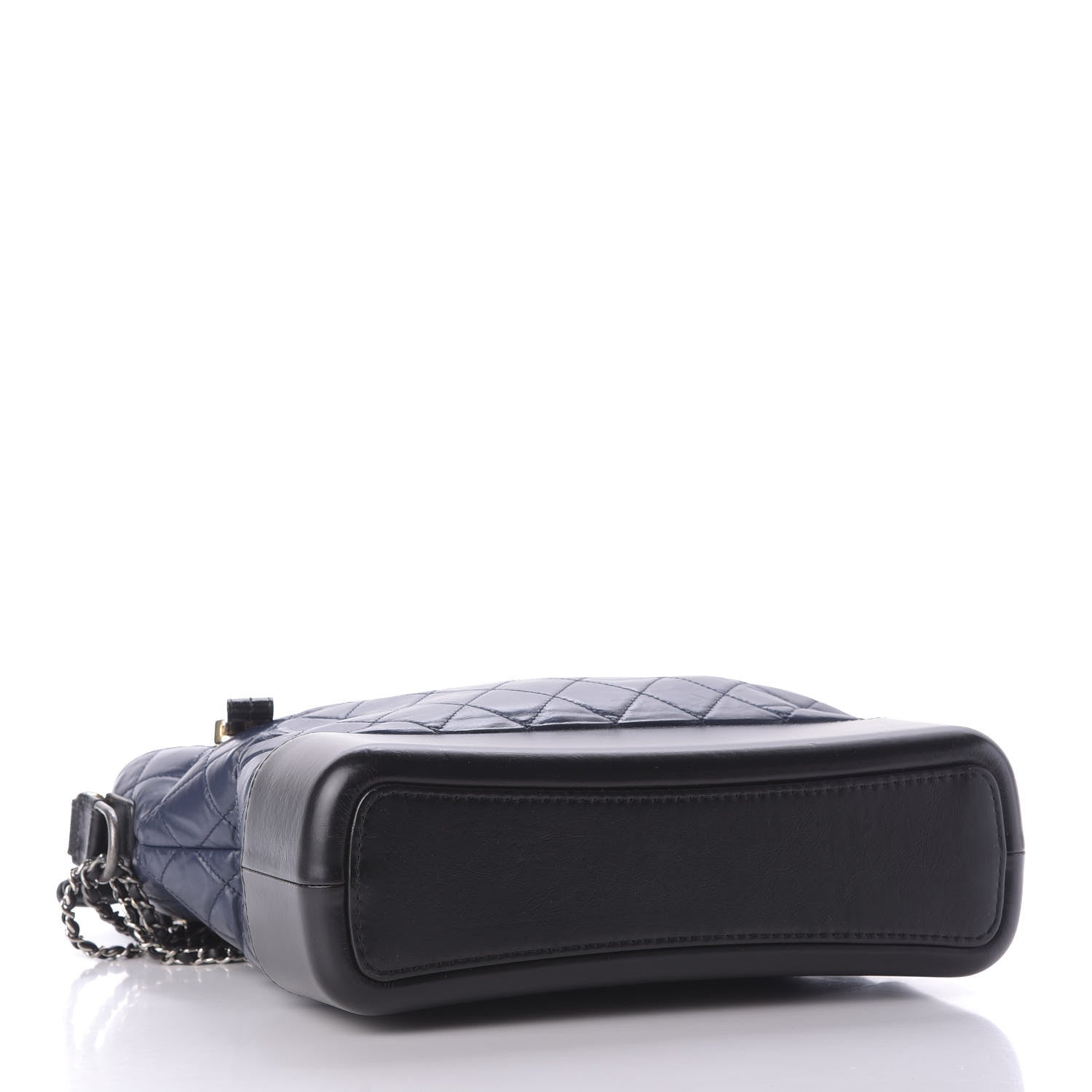 Chanel Aged Calfskin Quilted Large Gabrielle Hobo Navy Black 4 of 9