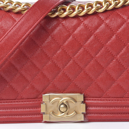 Chanel Caviar Quilted Medium Boy Flap Red 12 of 13