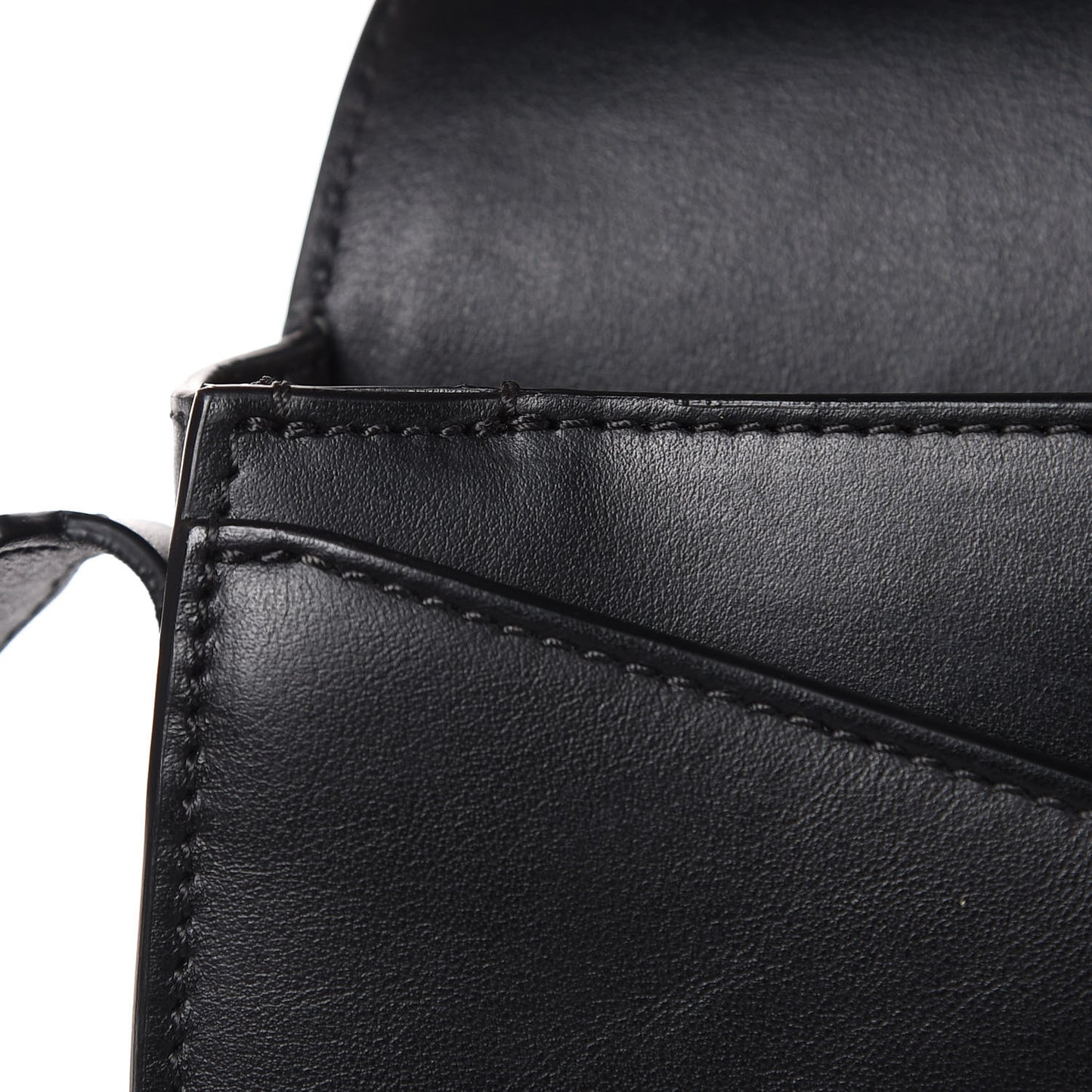 Calfskin Mini Infinity Saddle Bag Black