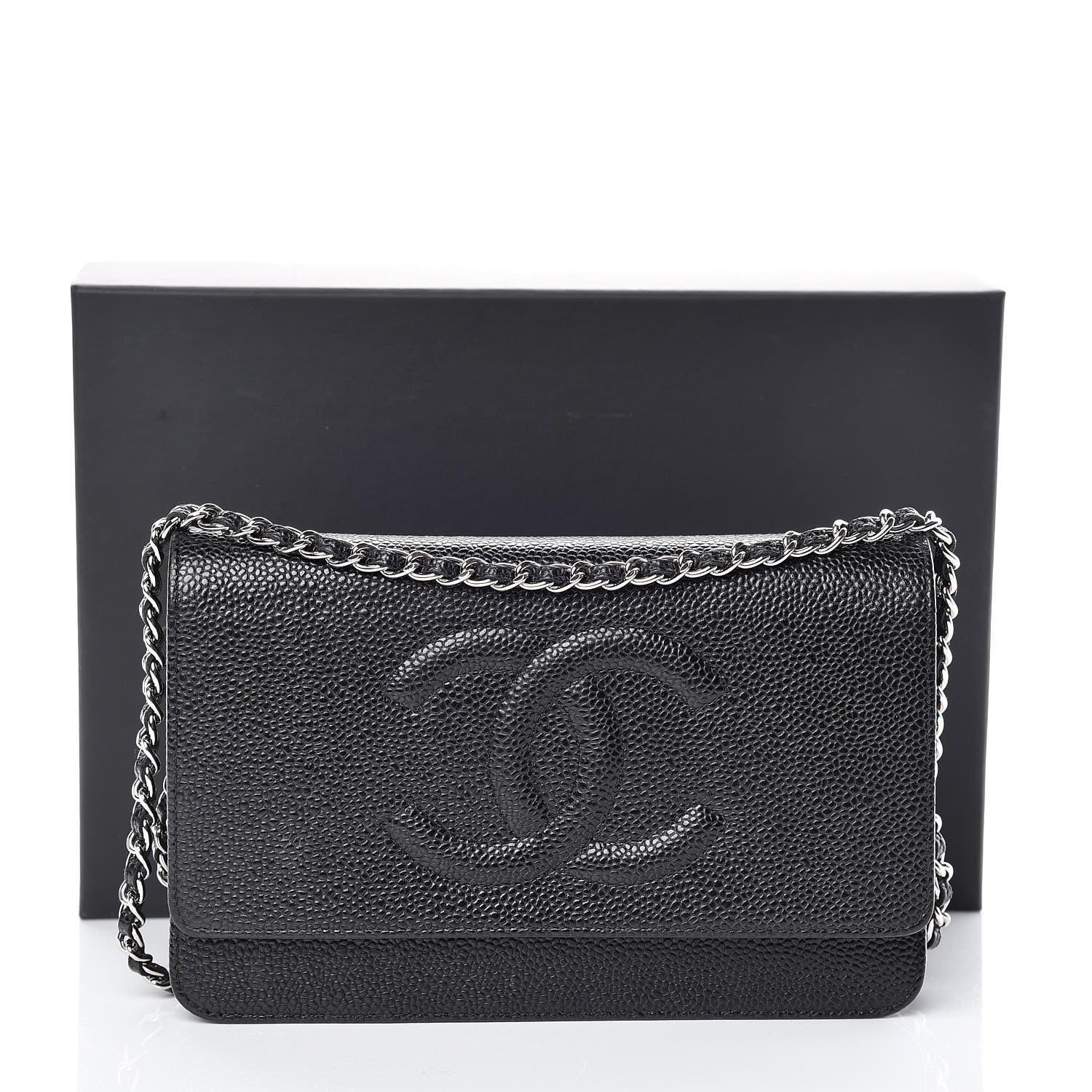 Chanel Caviar Timeless CC Wallet On Chain WOC Black 13 of 14