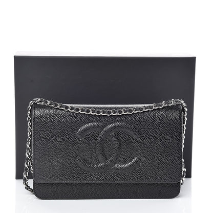 Chanel Caviar Timeless CC Wallet On Chain WOC Black 13 of 14