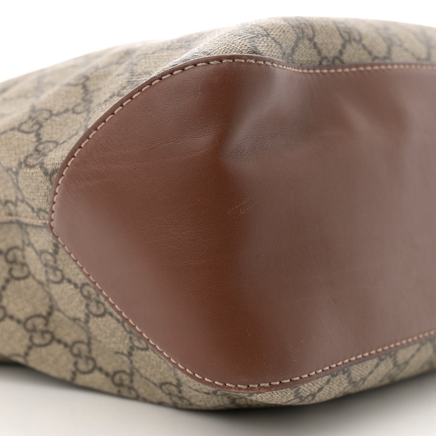 GG Supreme Monogram Large Linea A Hobo Light Brown