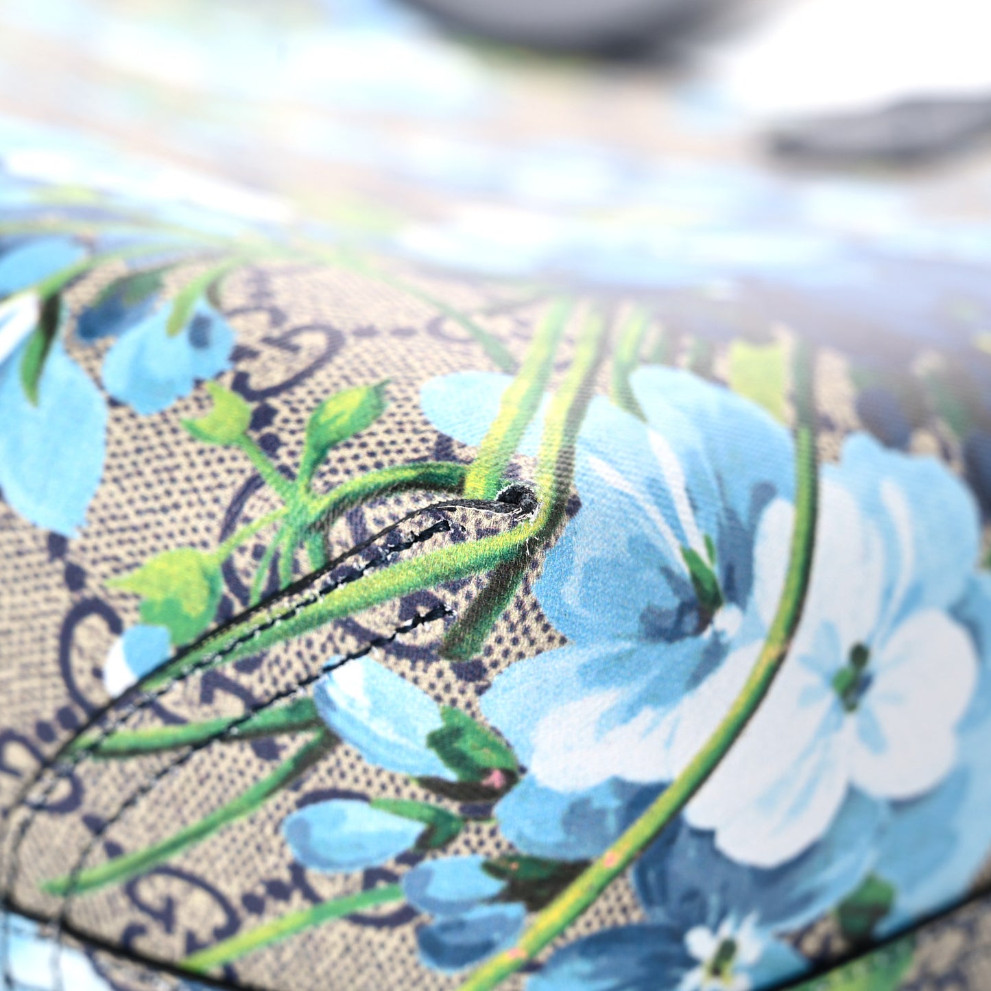 GG Supreme Monogram Blooms Medium Reversible Tote Beige Blue Navy