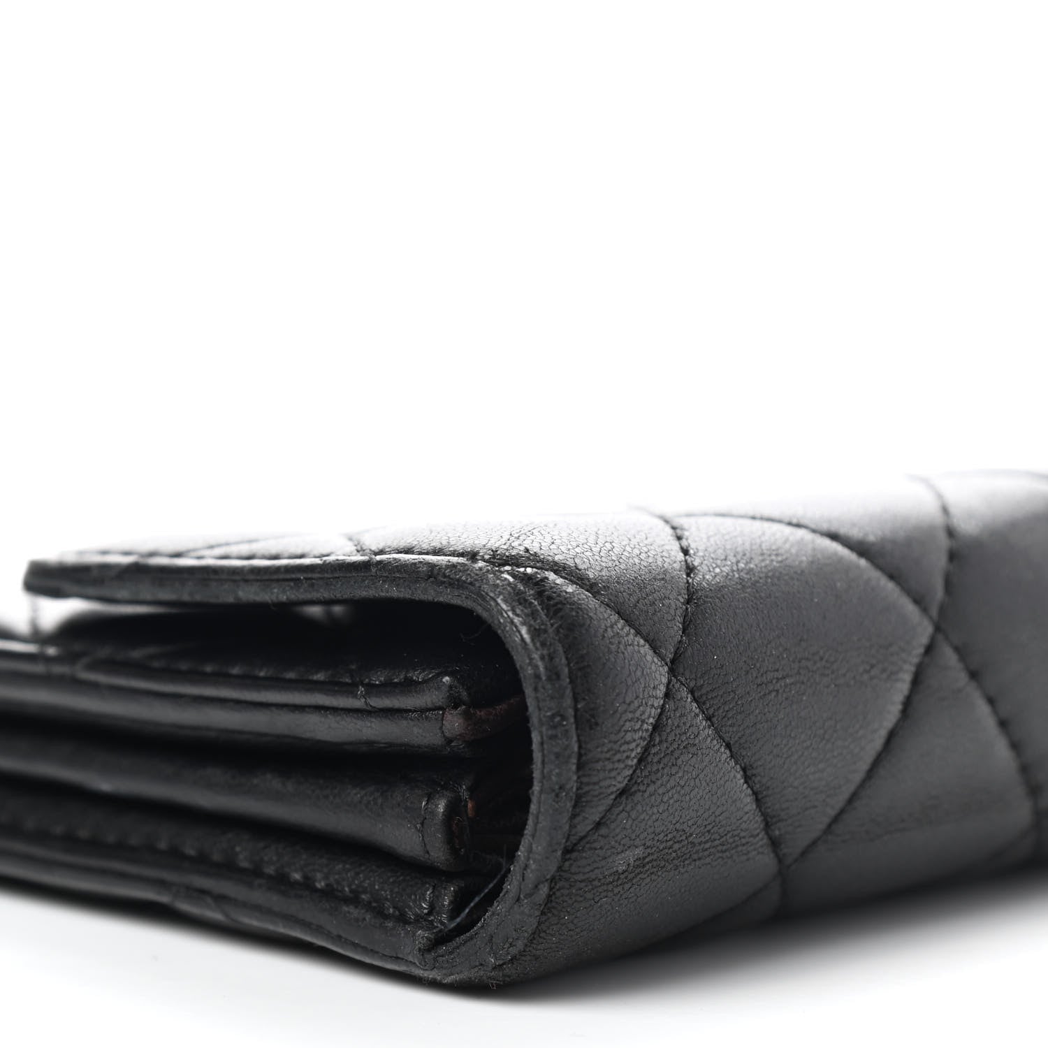 Chanel Lambskin Quilted Large Gusset Flap Wallet Black 11 of 24