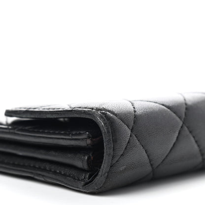 Chanel Lambskin Quilted Large Gusset Flap Wallet Black 11 of 24