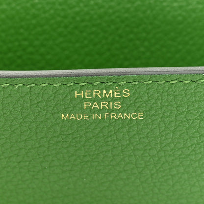 Hermes Evercolor Bi-color Roulis Slim Wallet Vert Yucca Bleu Hydra 7 of 8