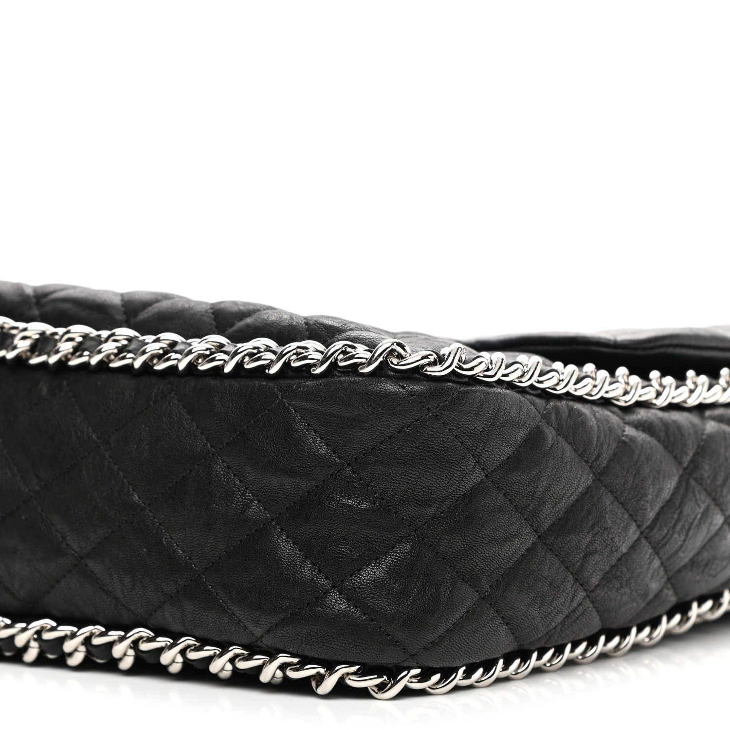 Chanel Washed Lambskin Quilted Maxi Chain Around Flap Black 9 of 9