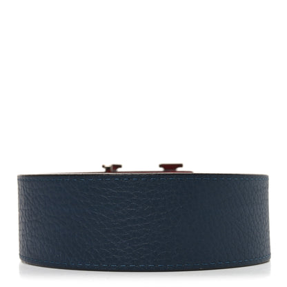 Louis Vuitton Taurillon Calfskin 40mm LV Damier Initiales Reversible Belt 95 38 Navy Blue Red 2 of 5