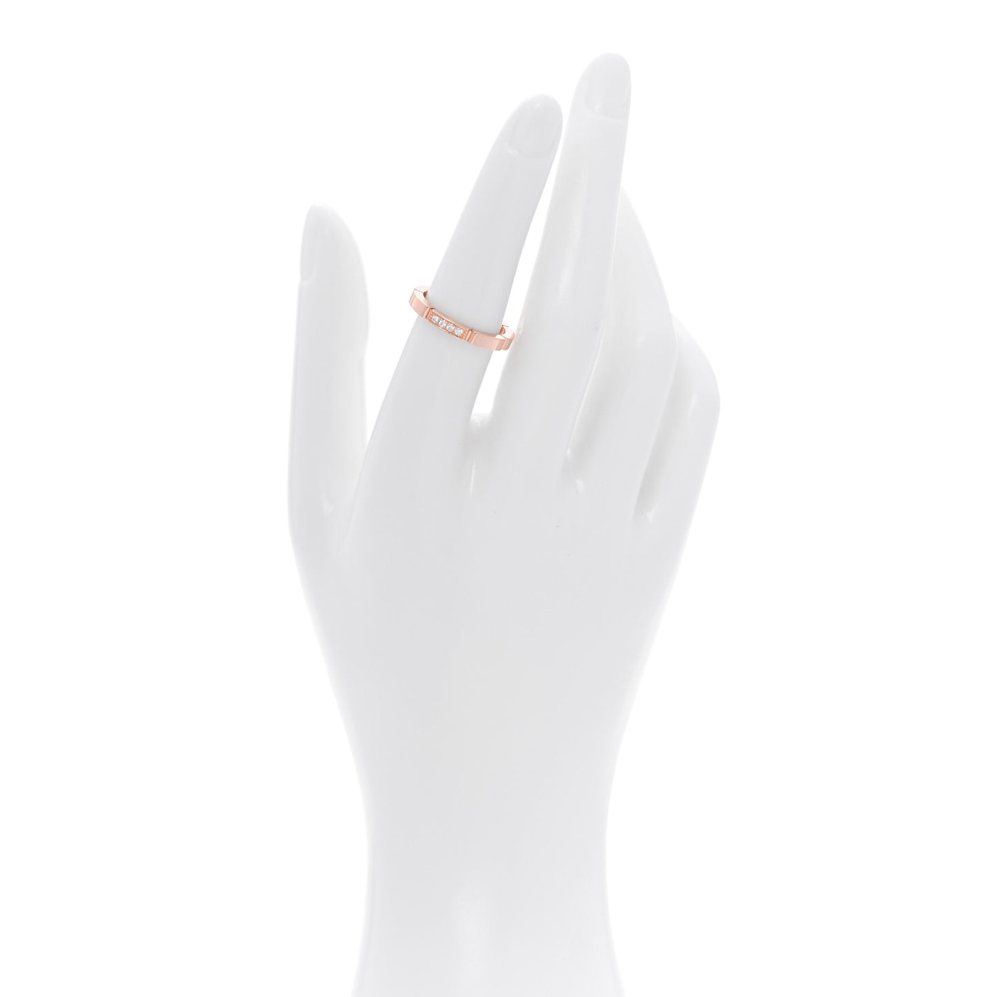 18K Pink Gold Diamond Maillon Panthere Wedding Band Ring 53 6.5