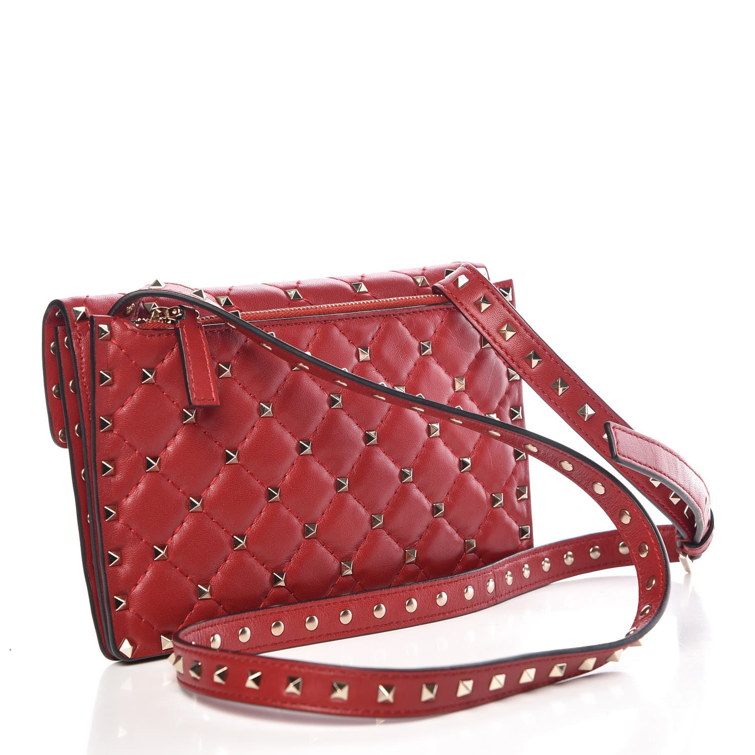 Valentino Garavani Nappa Rockstud Spike Crossbody Bag Rosso Valentino 3 of 10