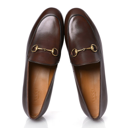 Gucci Calfskin Womens Jordaan Loafers 39 Fondente Brown 2 of 16