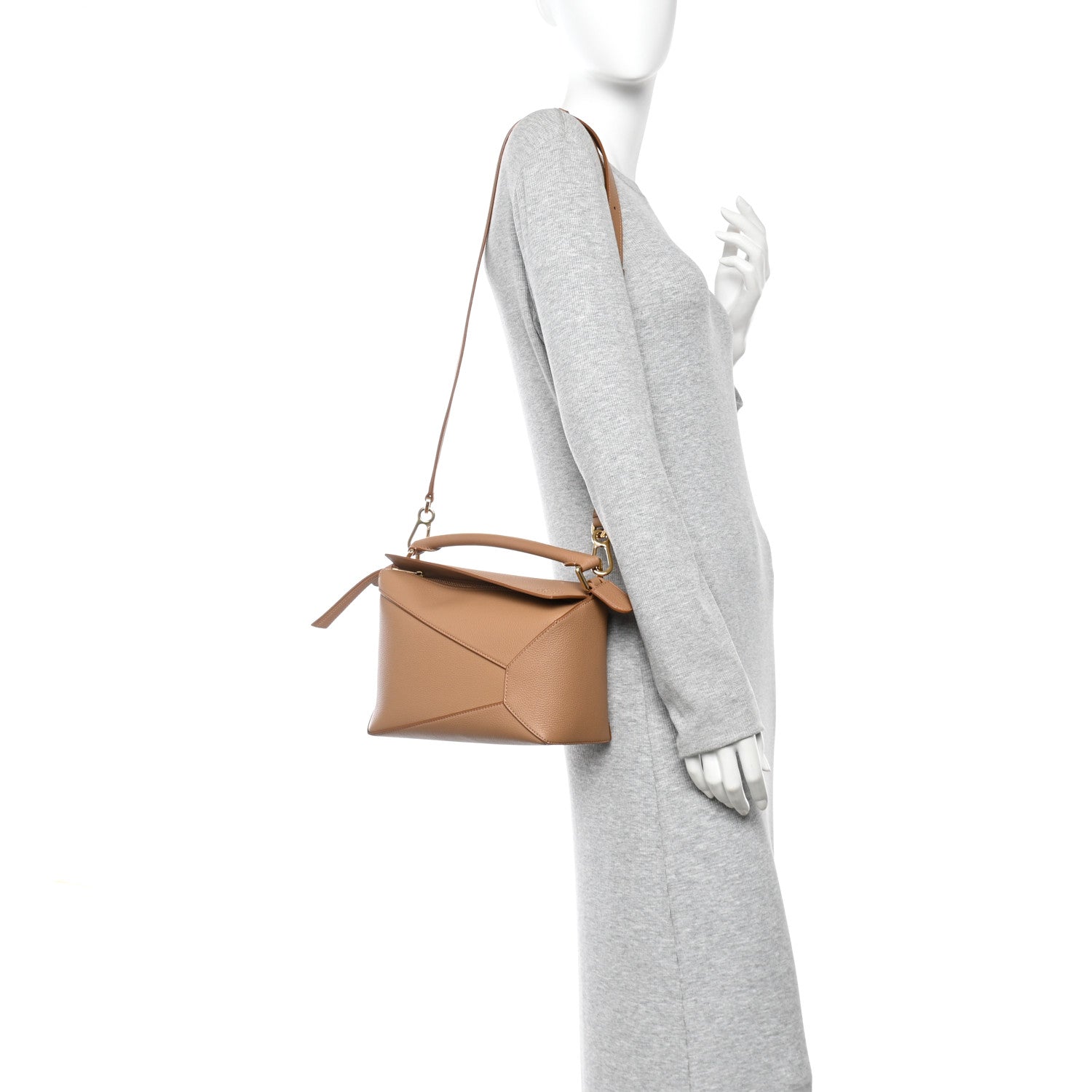 Loewe Grained Calfskin Small Puzzle Edge Bag Toffee 2 of 9