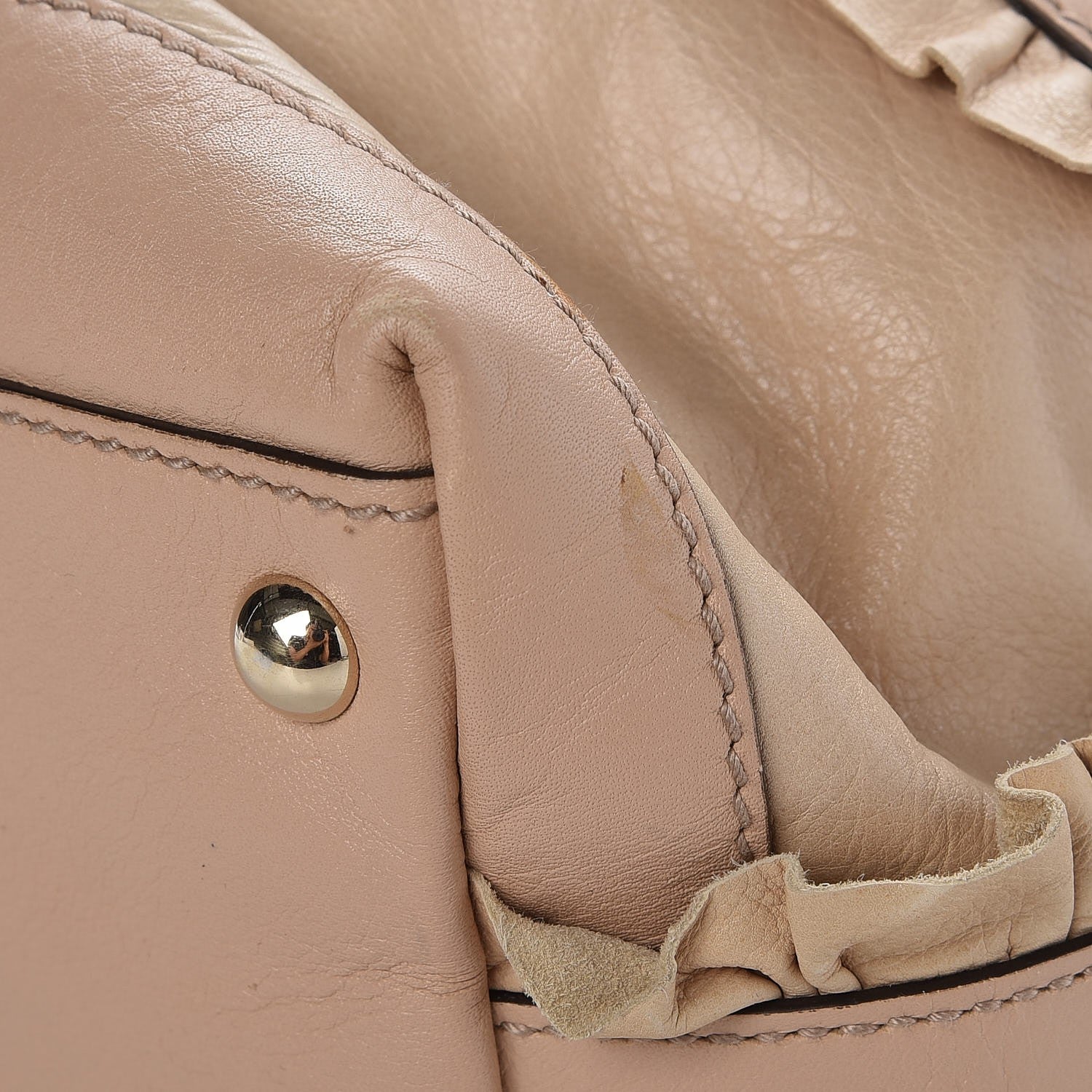 Gucci Calfskin Ruffle Medium Sabrina Boston Tote Nude 13 of 14