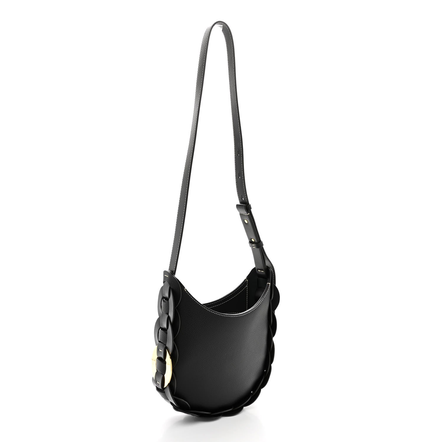 Chloe Small Grain Smooth Calfskin Small Darryl Hobo Black 1925733