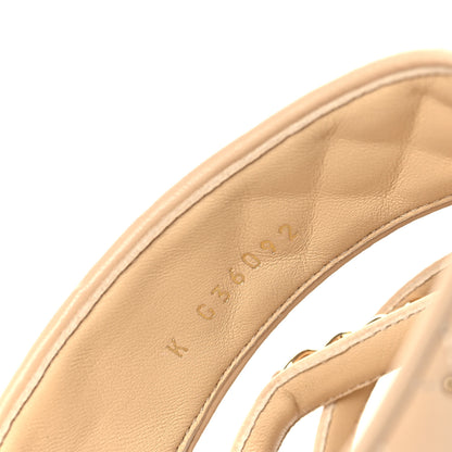Chanel Lambskin Quilted Chain Mule Sandals 39 Beige 8 of 9