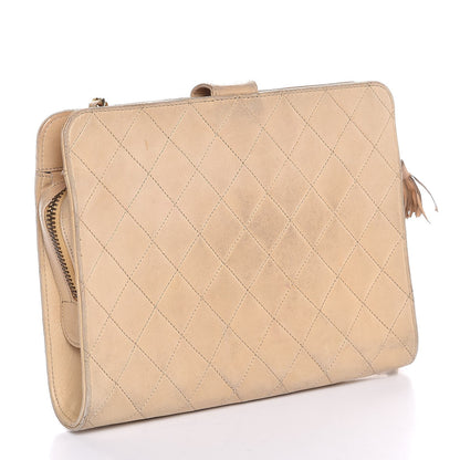 Chanel Lambskin Quilted Tassel Chain Bag Beige 3 of 11