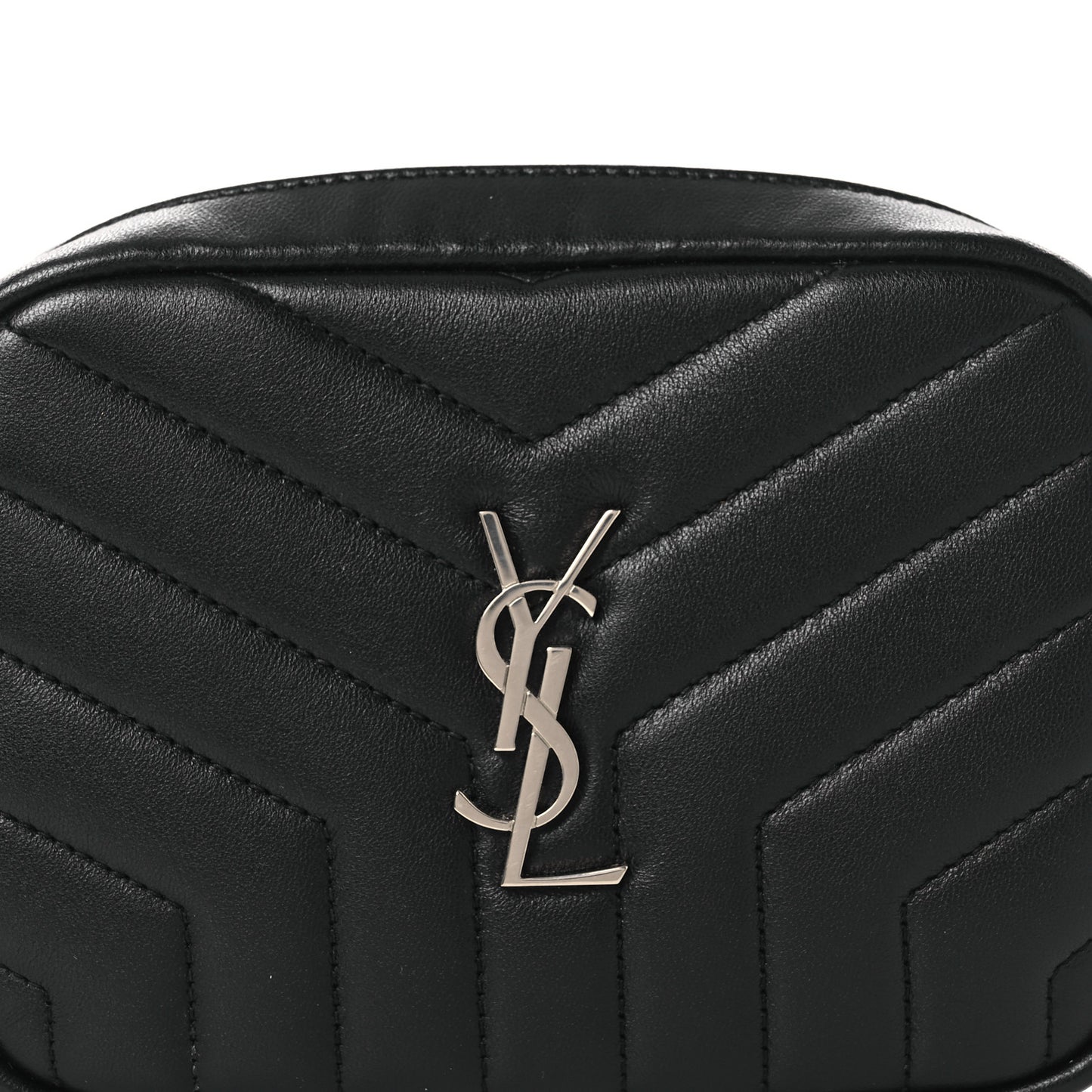 Lambskin Y Quilted Monogram Loulou Cosmetic Case Black