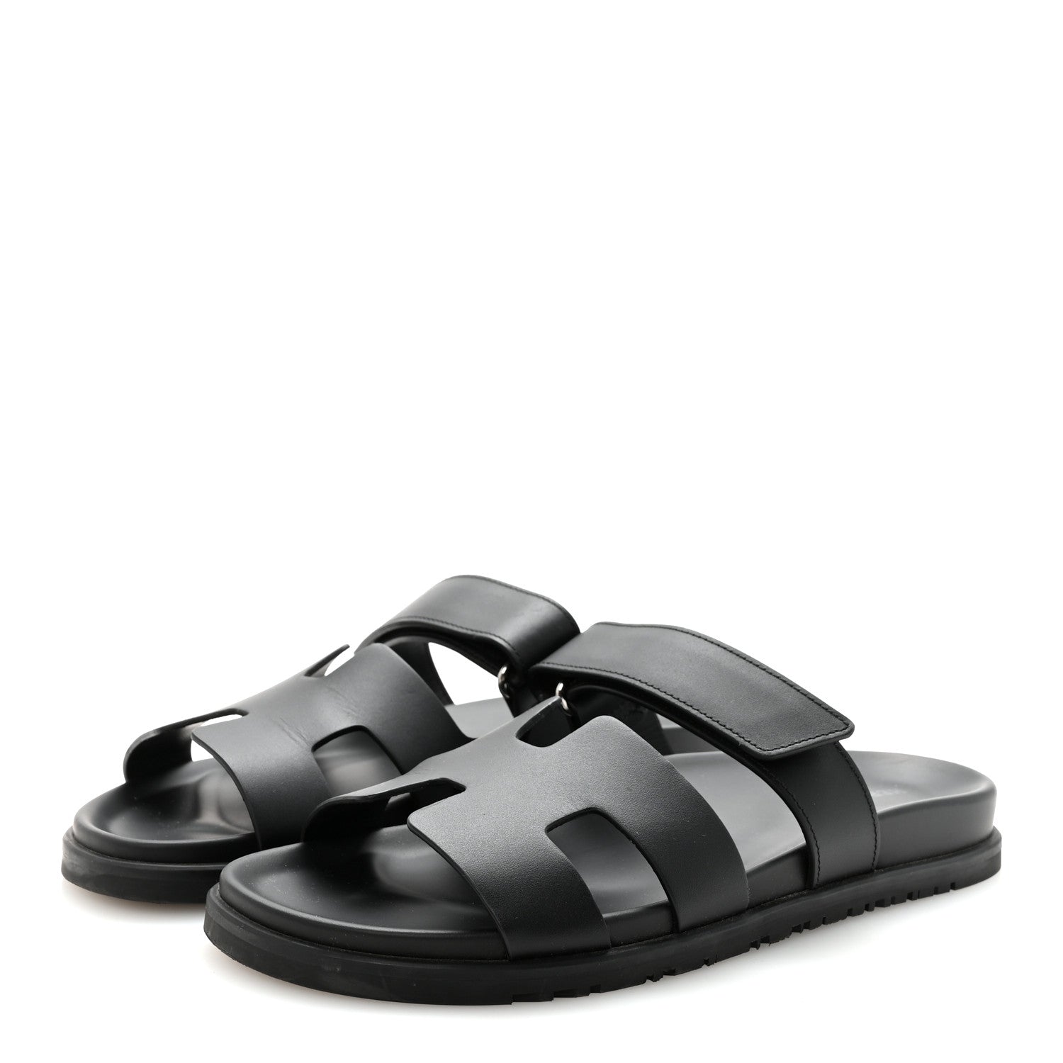 Hermes Calfskin Womens Chypre Sandals 40 Black 4 of 10