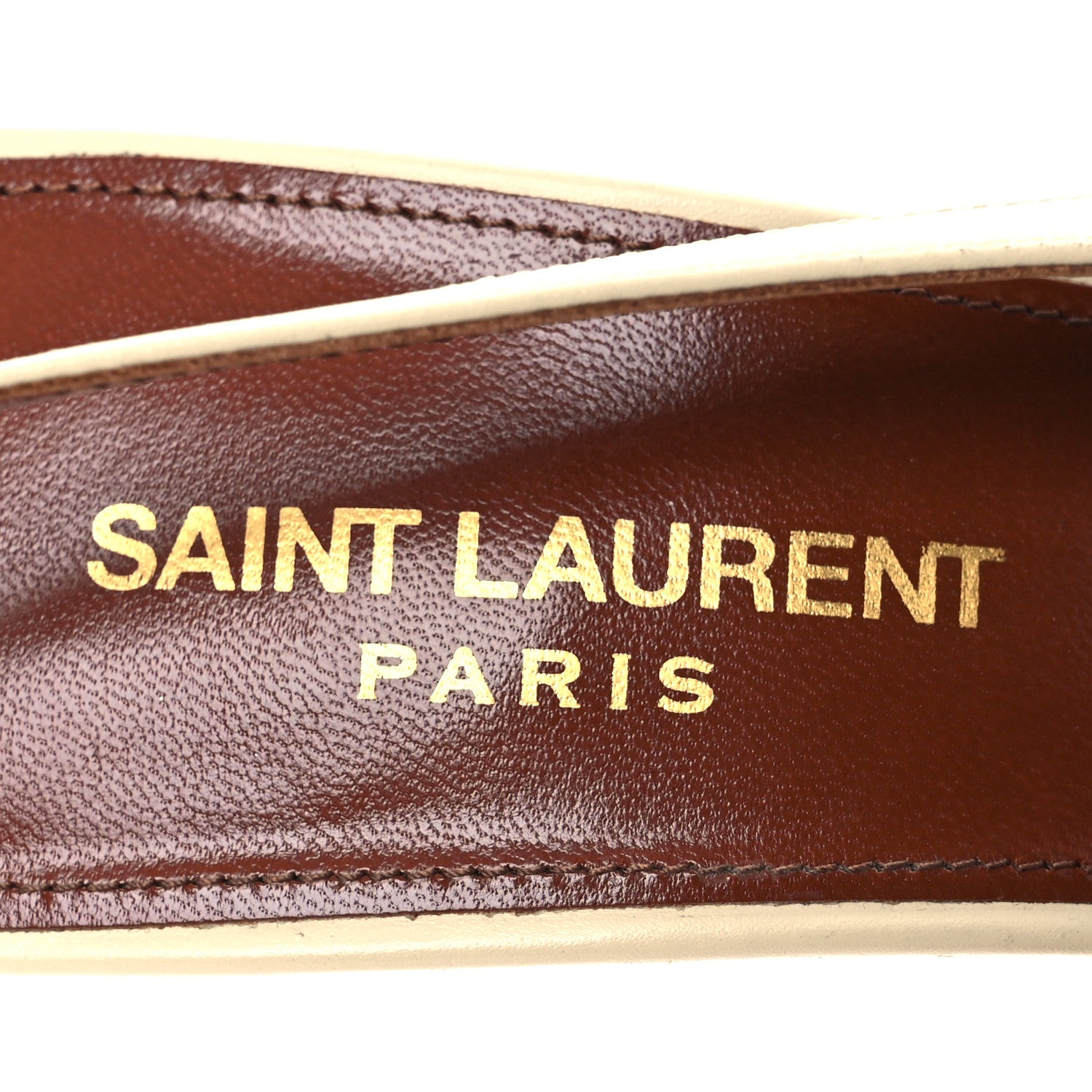 Saint Laurent Calfskin Kiss 105 Slingback Pumps 37 Egg Shell 9 of 14