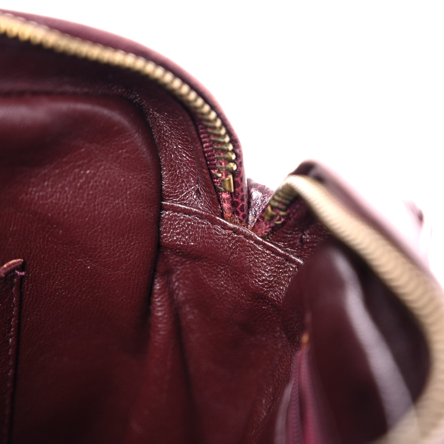 Caviar Chevron Quilted Tassel Camera Case Burgundy