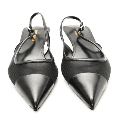 Saint Laurent Mesh Oxalis Slingback 30 Pumps 41 Black 3 of 9