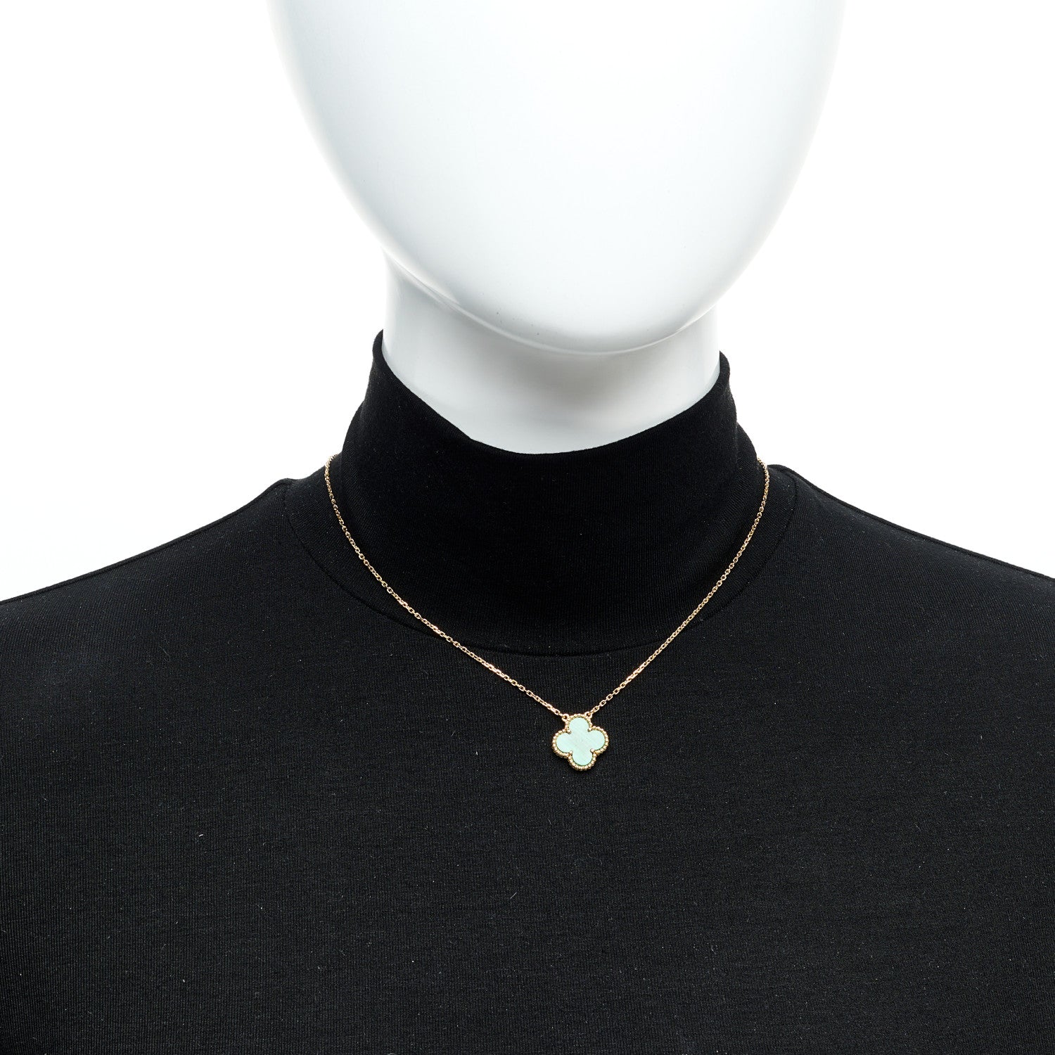 Van Cleef & Arpels 18K Yellow Gold Malachite Vintage Alhambra Pendant Necklace 2 of 5
