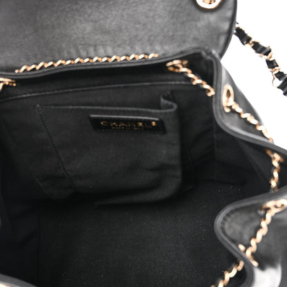 Chanel Lambskin Quilted Large Duma Drawstring Backpack Black 5 of 11