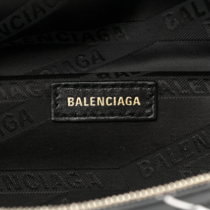 Balenciaga Calfskin Diagonal Allover Logo Print XXS Souvenir Belt Bag Black White 6 of 11