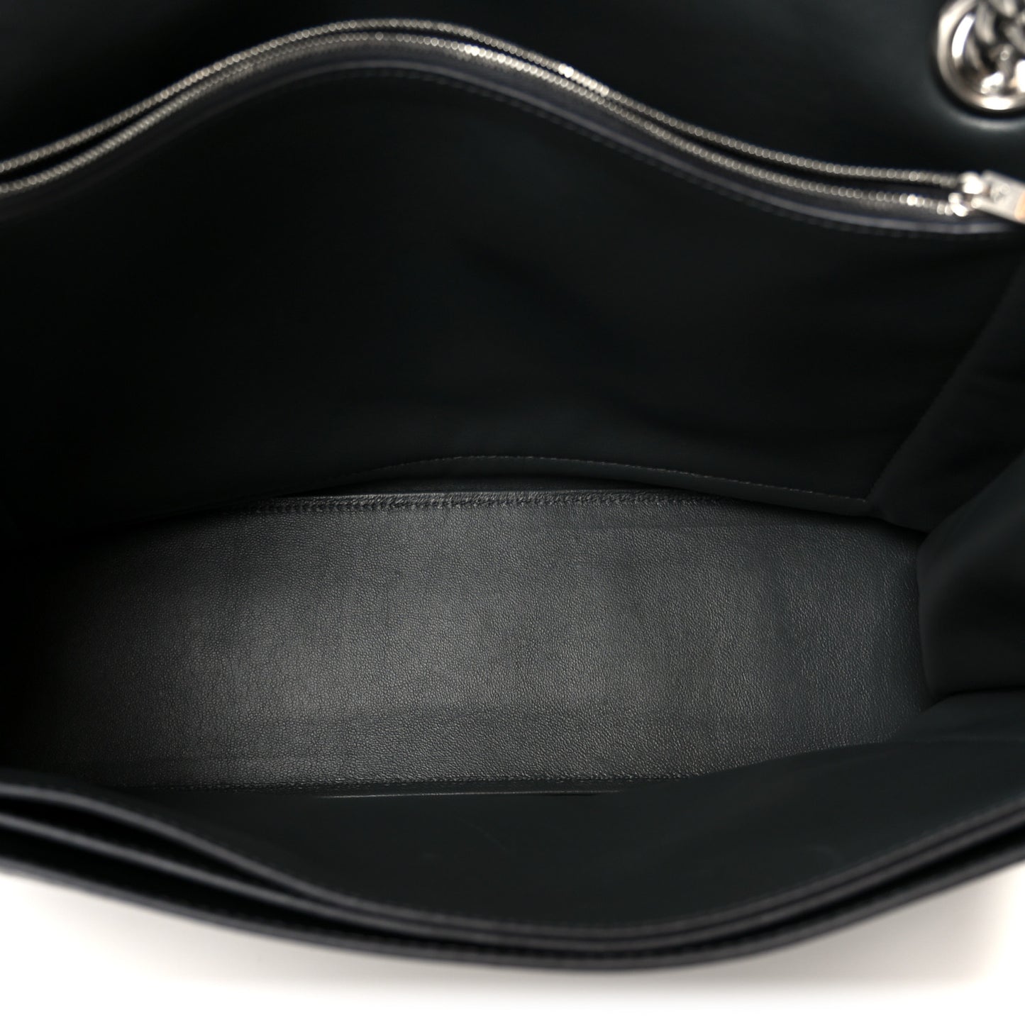 Metallic Crushed Calfskin Large Crush Chain Bag Steel Grey