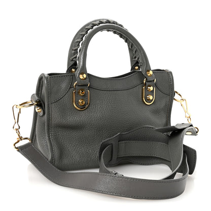 Balenciaga Chevre Gold Metallic Edge Hardware Mini City Gris Acier 7 of 19