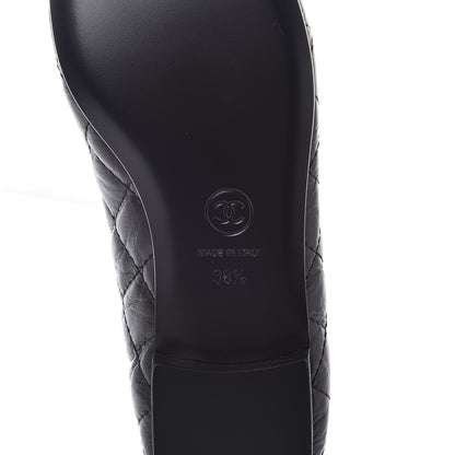 Chanel Aged Calfskin Quilted Cap Toe Ballerina Flats 36.5 Black 6 of 9