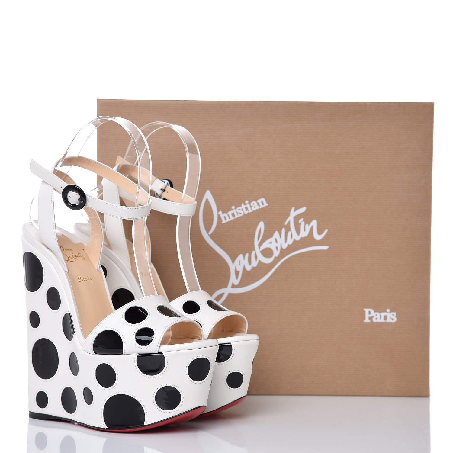 Christian Louboutin Shiny Patent Bibariellita 160 Wedges 37 Latte 8 of 8