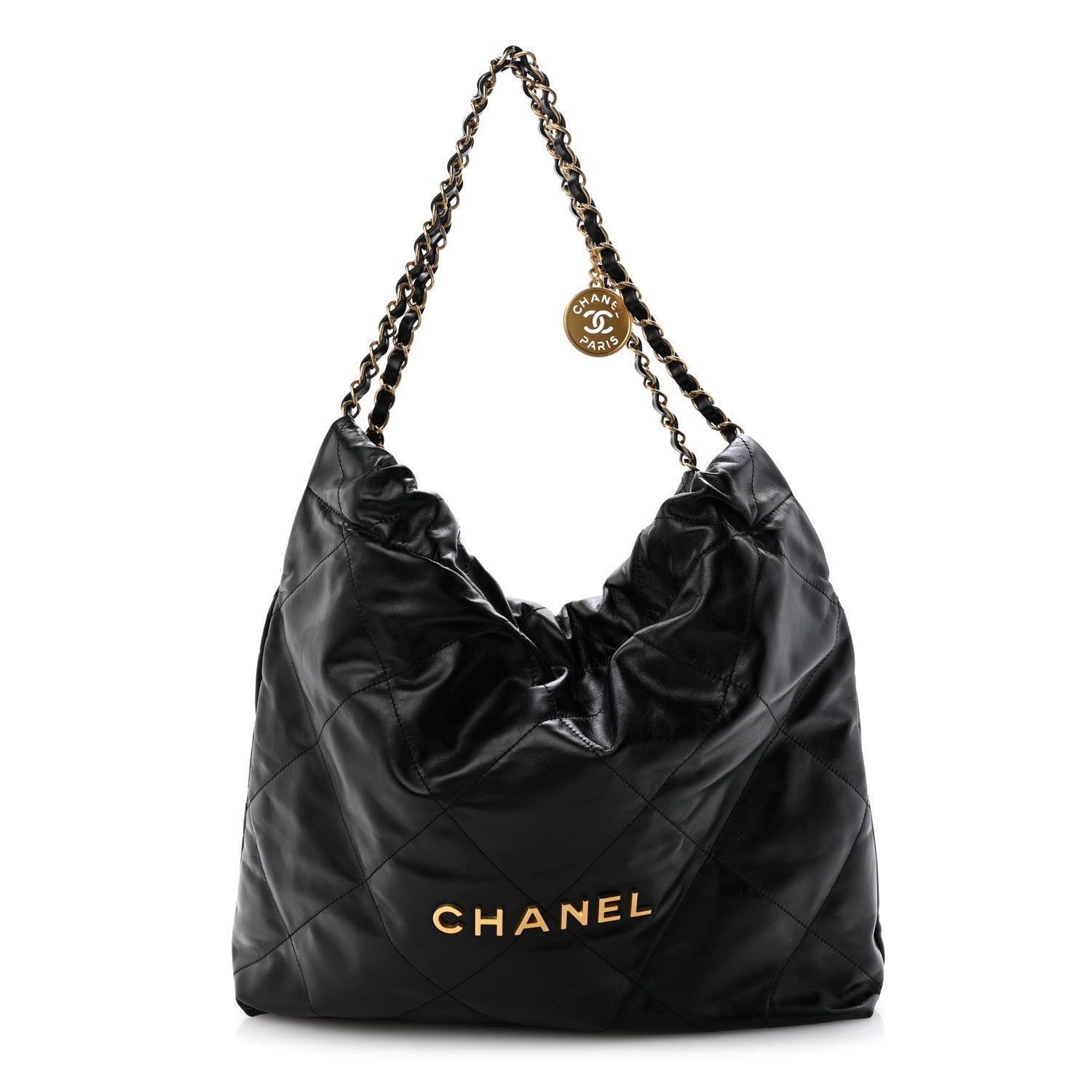 国内正規品　CHANEL Chanel Shiny Calfskin Quilted Chanel 22 Black 1926656 – FASHIONPHILE