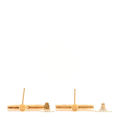 Chanel CC Drop Earrings Matte Gold 3 of 5