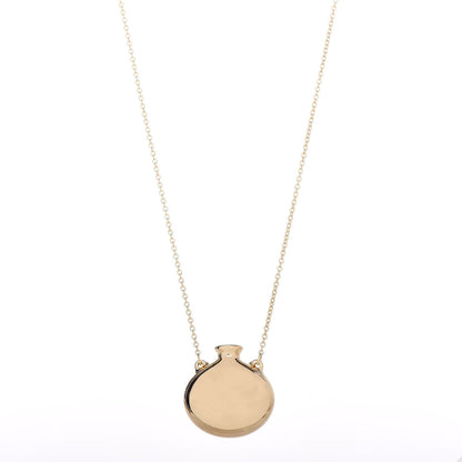 Tiffany 18K Yellow Gold Elsa Peretti Open Bottle Pendant Necklace 1 of 10