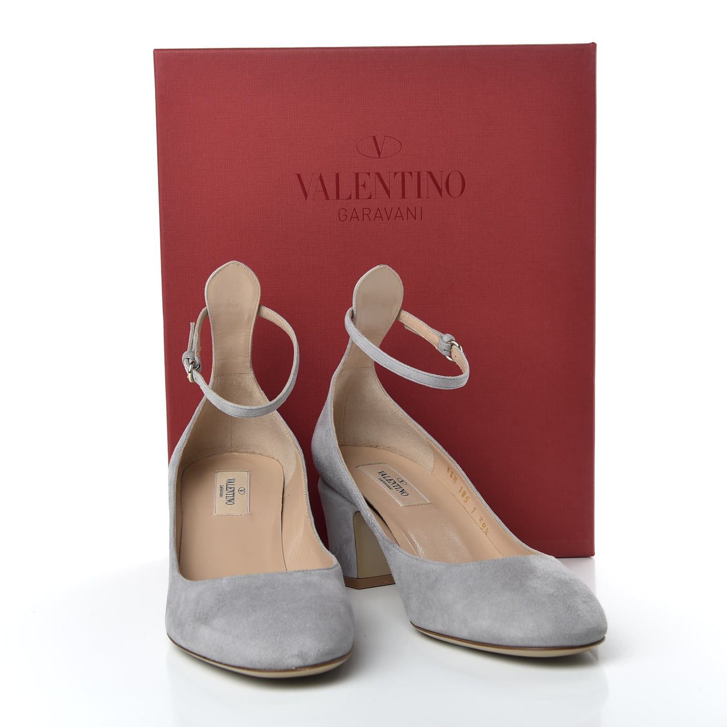 Suede Tan-Go Mary Jane 60mm Pumps 38.5 Pastel Grey