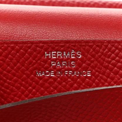 Hermes Epsom Mini Bearn Wallet Rouge Casaque 6 of 8