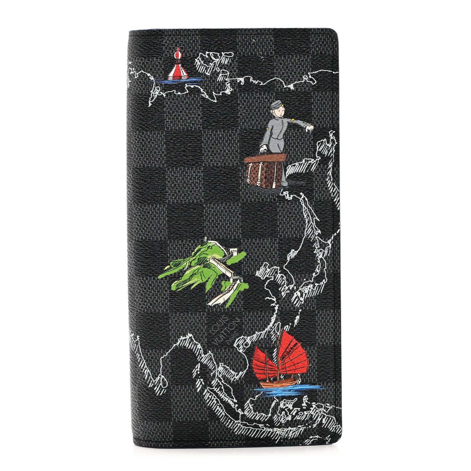 Louis Vuitton Damier Graphite Map of Asia Brazza Wallet 1 of 6