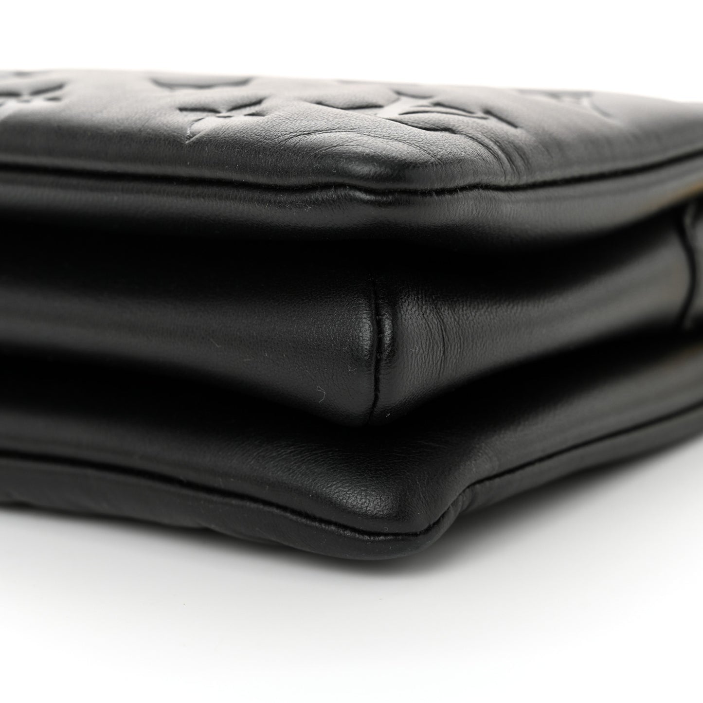 Lambskin Embossed Monogram Coussin BB Black