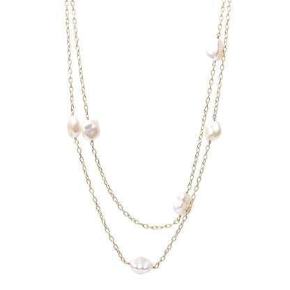 David Yurman 18K Yellow Gold Freshwater Pearl Station Chain Necklace 1 of 5