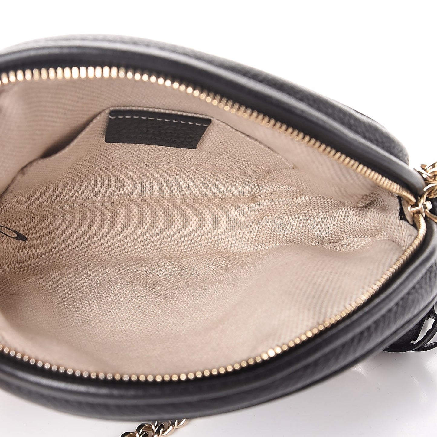 Pebbled Calfskin Mini Soho Chain Bag Black