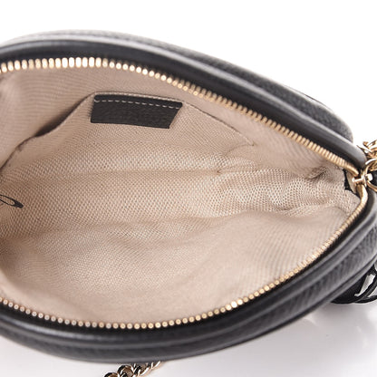 Gucci Pebbled Calfskin Mini Soho Chain Bag Black 5 of 7
