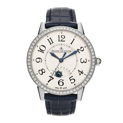 Jaeger-LeCoultre Stainless Steel Alligator Diamond Bezel 34mm Rendez-Vous Classic Day & Night Automatic Watch 344.8.37.S 1 of 5