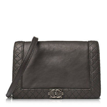 Chanel Calfskin Small Boy Reverso Flap Grey 1 of 9