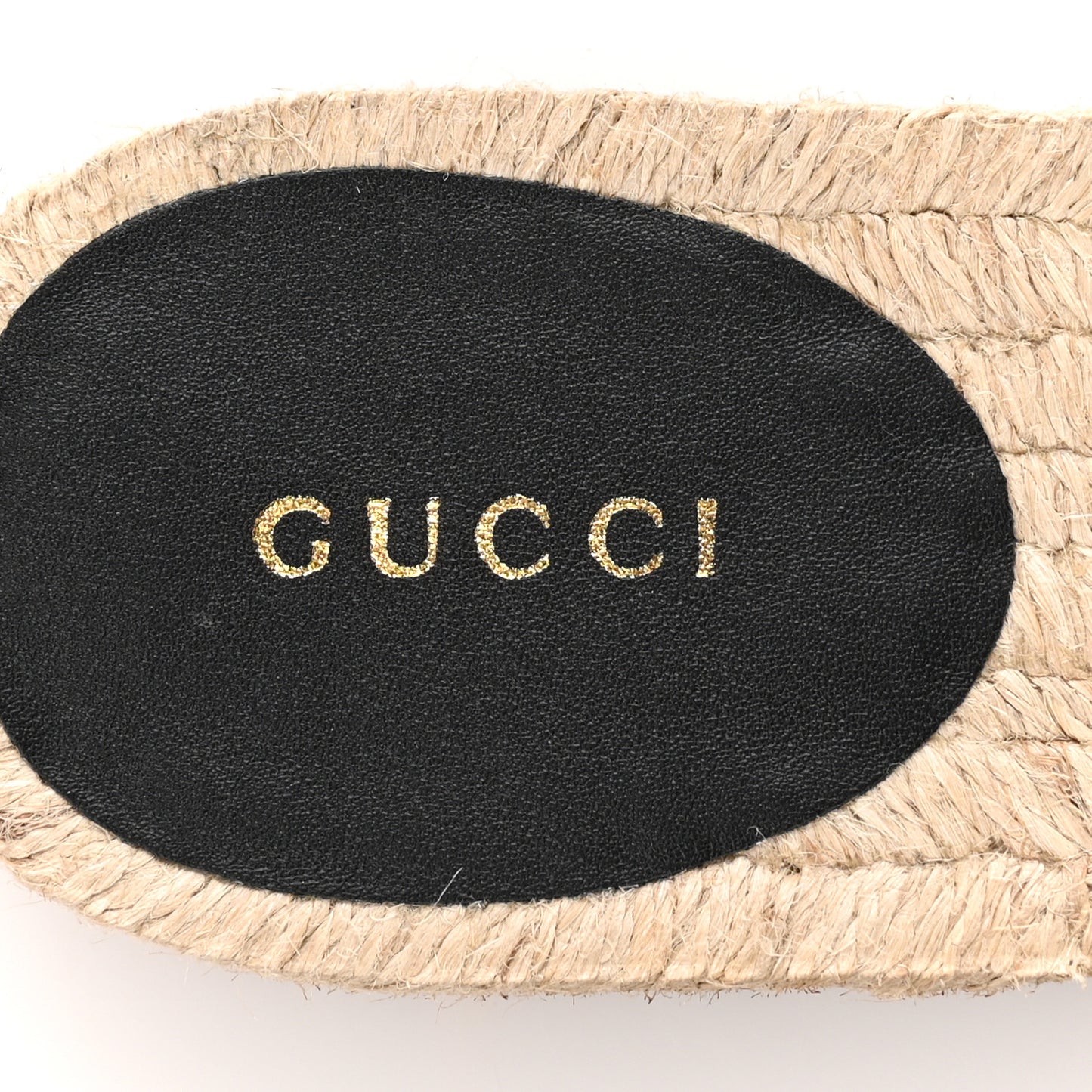 Monogram Matelasse GG Marmont Espadrille 20mm Slide Sandals 35 Beige Ebony Black